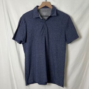 Banana Republic Mens Short Sleeve Quick Dry Polo Shirt Size M Blue Heathered